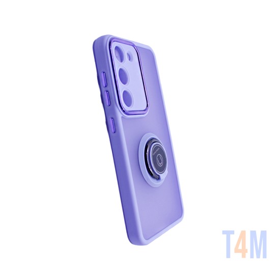 Funda con Anilla de Soporte para Samsung Galaxy S23 Púrpura Ahumado
